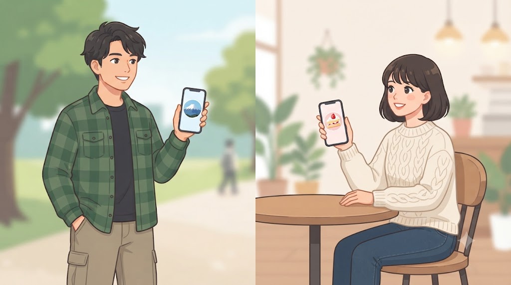 それぞれのLINEアイコンについて話している