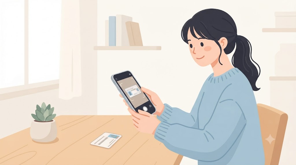 スマートフォンで本人確認（eKYC）の手続きを進めている