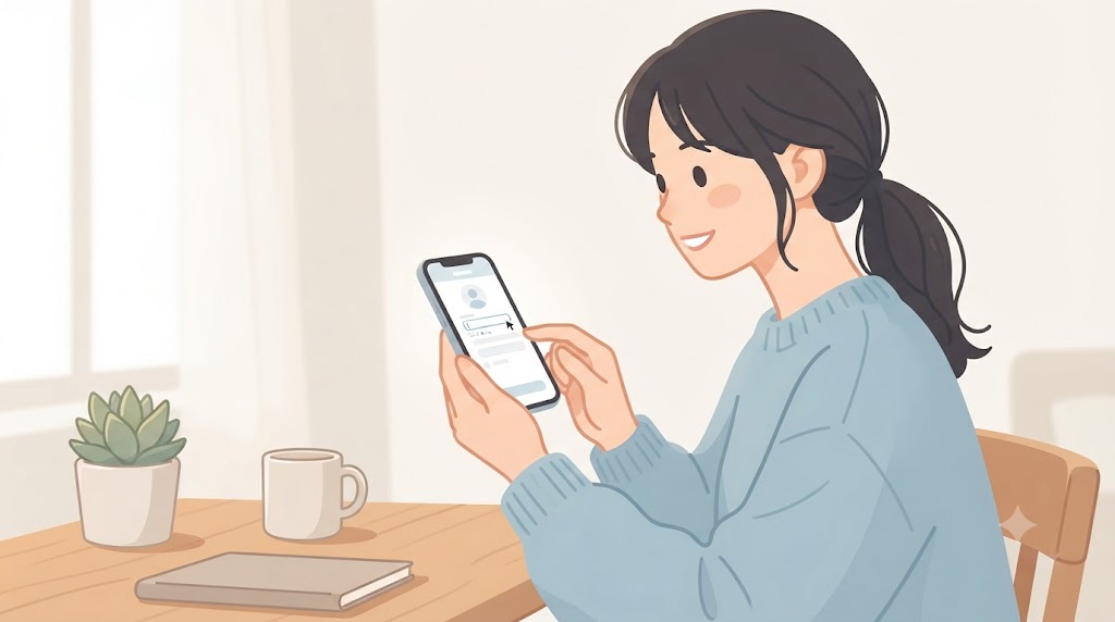 スマートフォンアプリで表示名をニックネームに変更している