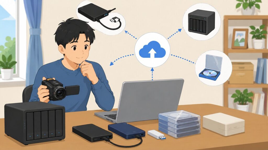 複数の保存先やクラウドを活用して動画のバックアップを安全に行う